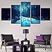 Produktbild SJYHNB Moderne Wandkunst Blaue Schneeszene Leinwand Malerei Plakate und Drucke Bild für Schlafzimmer Wohnzimmer Wohnkultur 5 Teile 200 x 100cm