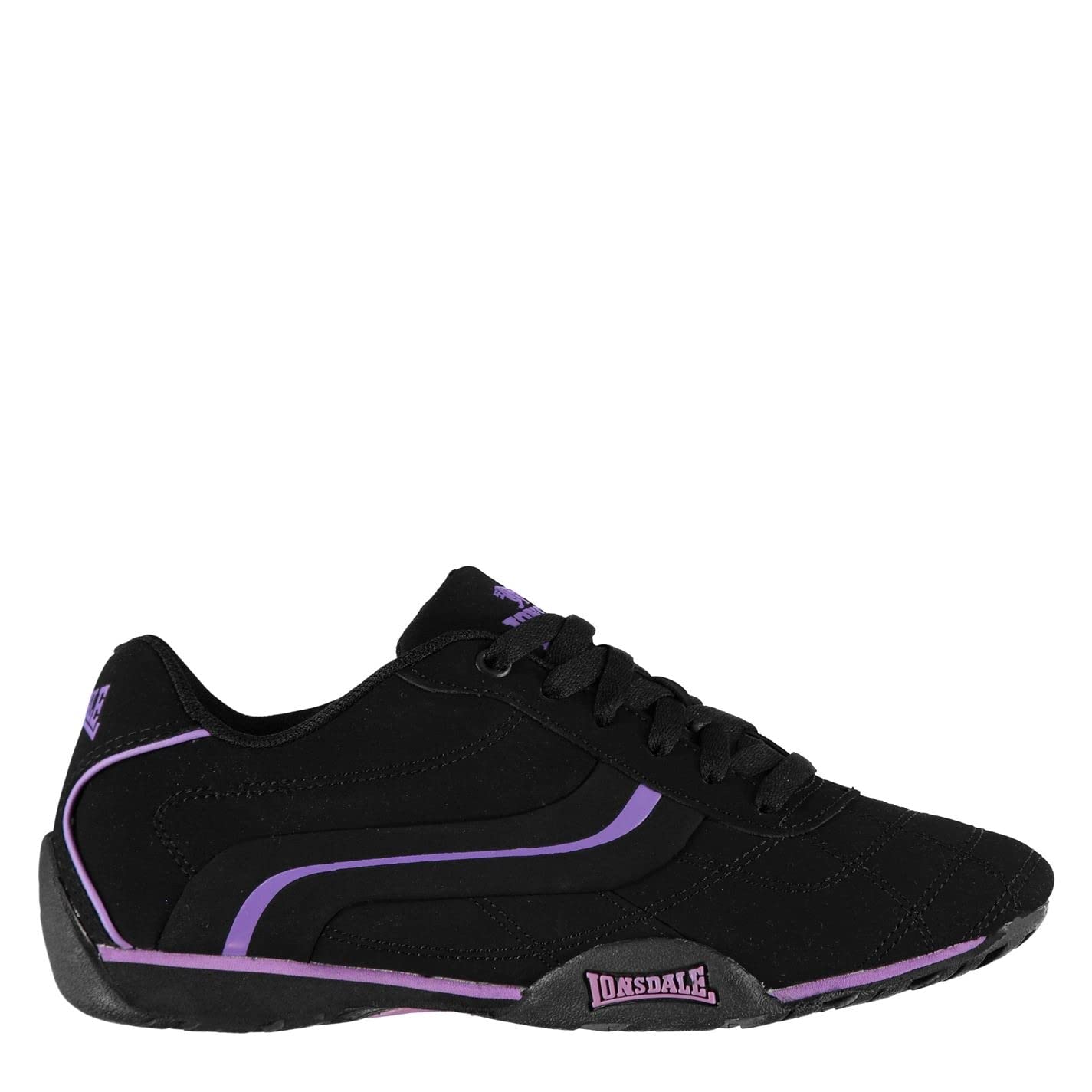 Lonsdale Women's Camden Trainers - Black/Purple - 4 (37)