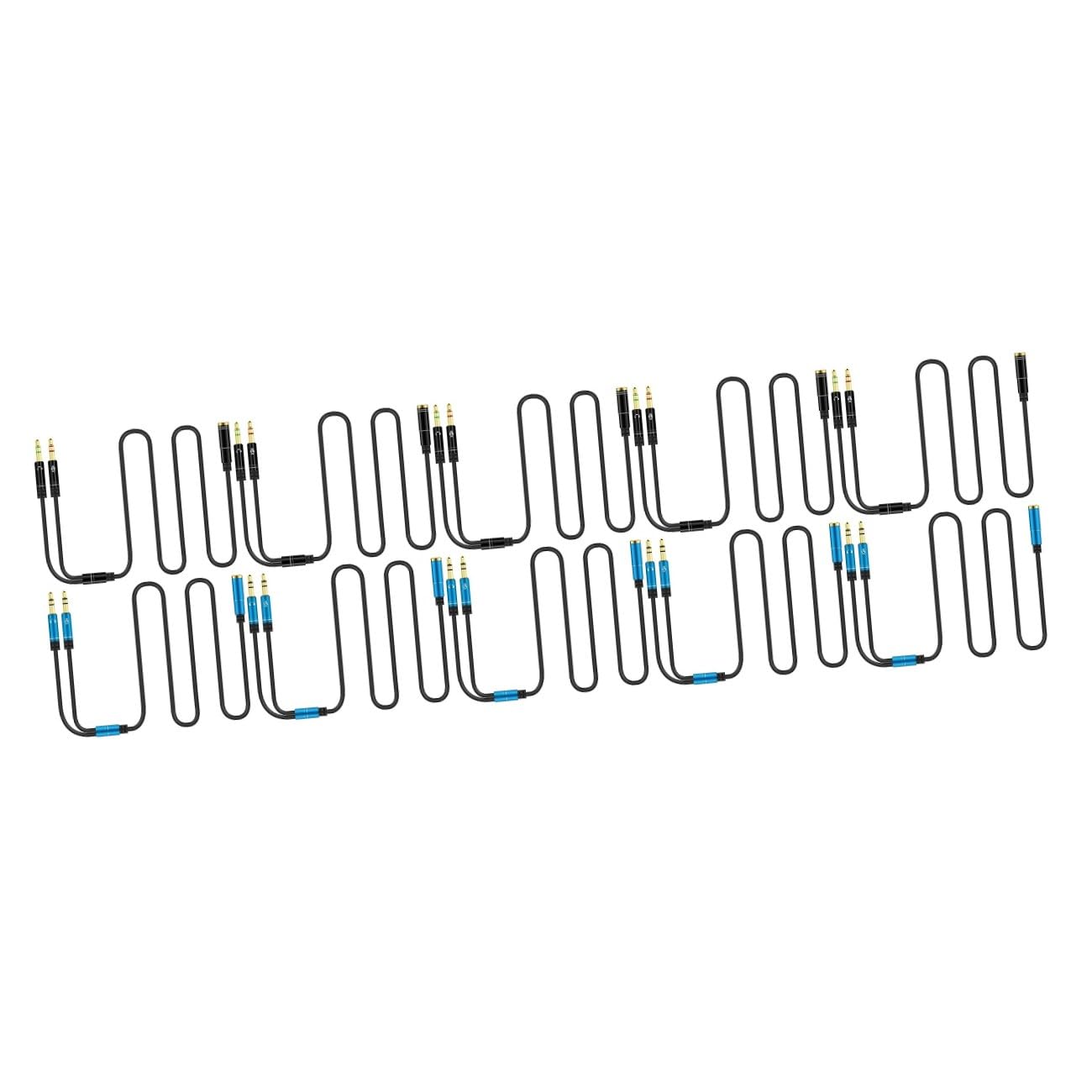 Uonlytech 5 Set Di Cavi Splitter Audio Y Per Microfono Con Prestazioni Stabili Facile Installazione Per Computer Desktop E Laptop 2 Pezzi * 5