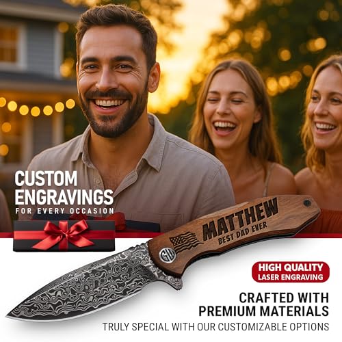 Image of GOOD WORKER Custom Knife - Personalized Pocket Knives for Men - Engraved Gifts for Men Husband Boyfriend - Customized Present for Birthday, Anniversary - 6700 D PS