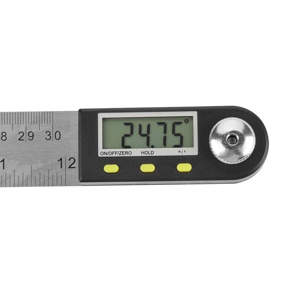 Goniometro Digitale 2 in 1 Angle Finder 0-300mm 360 ° in acciaio inox Goniometro elettronico Goniometro Gauge Righello Display LCD con funzione di blocco