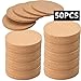 NROZIET 50 Pack Absorbent Cork Coasters, 4 Inch Round Edge Coaster for Drinks, Extra Thick Engraved Plain Coasters in Office, Home, or Cottage -1/5