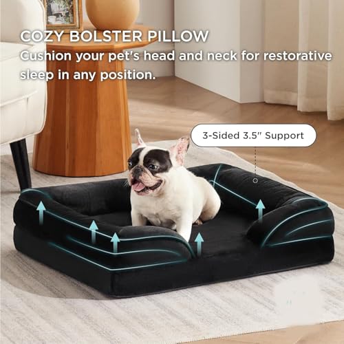 Image of Cutepups Orthopedic Dog Bed Comfortable Dog Mattress for Sleeping, Washable pet Bed for Dogs (Only Black, XL)