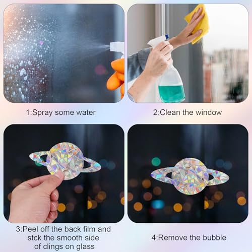 DOPENSPI 28 Stück Prisma Fensteraufkleber, Regenbogen Window Sticker Sonnenfänger Fenster Vogel Anti Kollisions Fenster Aufkleber Vogelschutz Fensterfolie Suncatcher Sticker