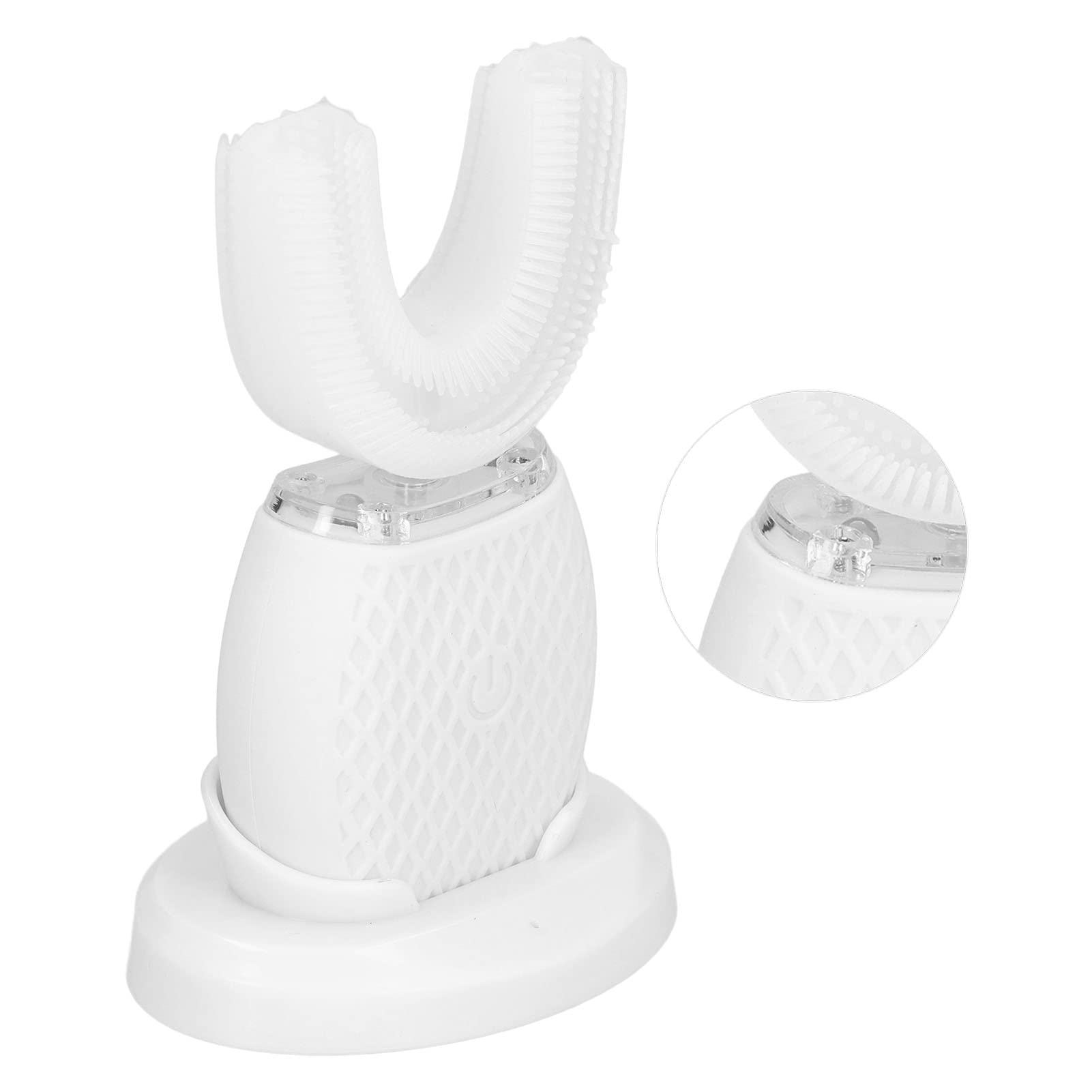 Cepillo de Dientes Automático Ultrasónico que Blanquea el Cepillo de Dientes Eléctrico en Forma de U de 360 ​​° para Blanquear los Dientes(blanco)