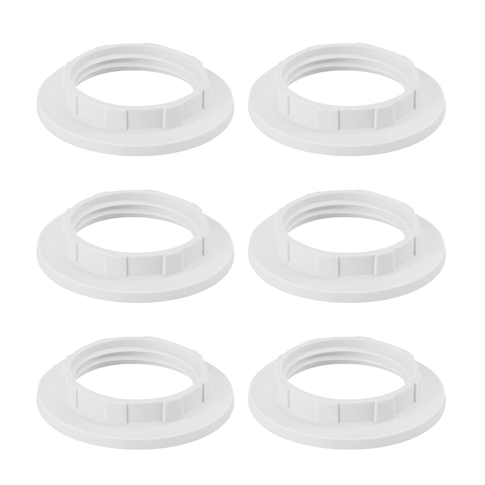 maxtachi 6 PCS Lampshade Reducer Ring E14, Plastic Light Shade Adapter Ring, Lampshade Rings Fittings for Table Lamp and Ceiling Lamps, Fitting Lampshade Washer Adaptor-White