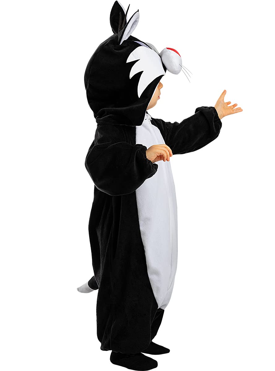 Funidelia | Costume di Silvestre - Looney Tunes per neonati Cartoni Animati, Sylvester the Cat - Costume per Bambini e accessori per Feste, Carnevale e Halloween - Nero