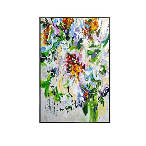 Fleurs colorées peinture abstraite pour grand mur salon moderne