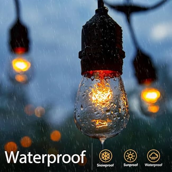 Pack of 26pcs S14 Light Bulbs for String Lights -11 Watt E26 Medium Candelabra Screw Base S14 Warm Replacement Clear Glass Bulbs for Commercial Grade Outdoor Patio Garden Vintage String Lights