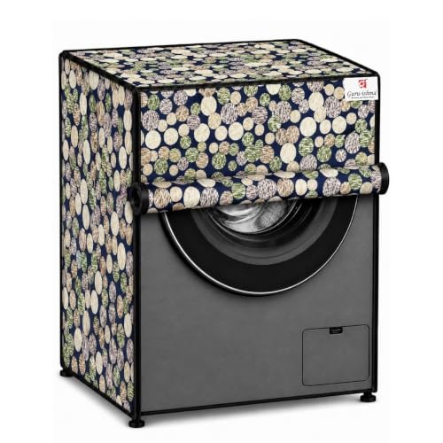 Image of Front Load Fully Automatic Washing Machine Cover for 6.5kg to 8kg | Waterproof & Dustproof Polyester Cover with Zip Closure | Suitable with Samsung, IFB, LG, Bosch & More (61 x 61 x 87 cm)