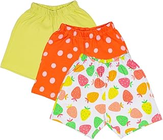 blumbuds Girls Shorts Pack of 3 100% Cotton Interlock Lightweight Breathable Multi Color Summer Outfit Kids Casual Active ...
