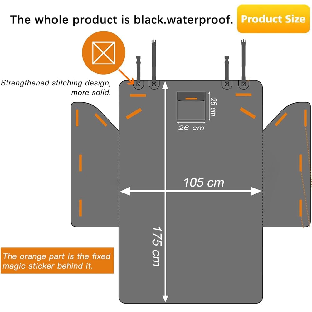 Protector para Maletero con Protección Lateral para Peugeot Rifter I 2018-2024,Funda Maletero Coche Perros Cubierta Coche Perro Impermeable Antideslizante Resistente,175 * 105-Grey