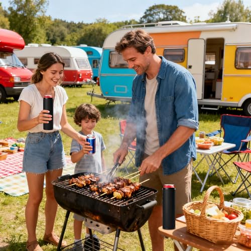 Doble Para Latas | Productos Del Hogar Reutilizables Universales De Doble Capa,Aislante para Cervezas,Para Café Cerveza Navidad Camping Viajes Oficina Verano - imagen 2