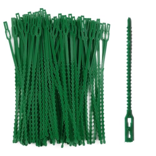 KAHZOR 100 pièces Attache de Plante Liens Réglables de Jardinage, Attache Plante Grimpante, Accroche Plante Grimpante, Fixation Serrage, Attaches De Torsion En Plastique Flexible (13 cm)