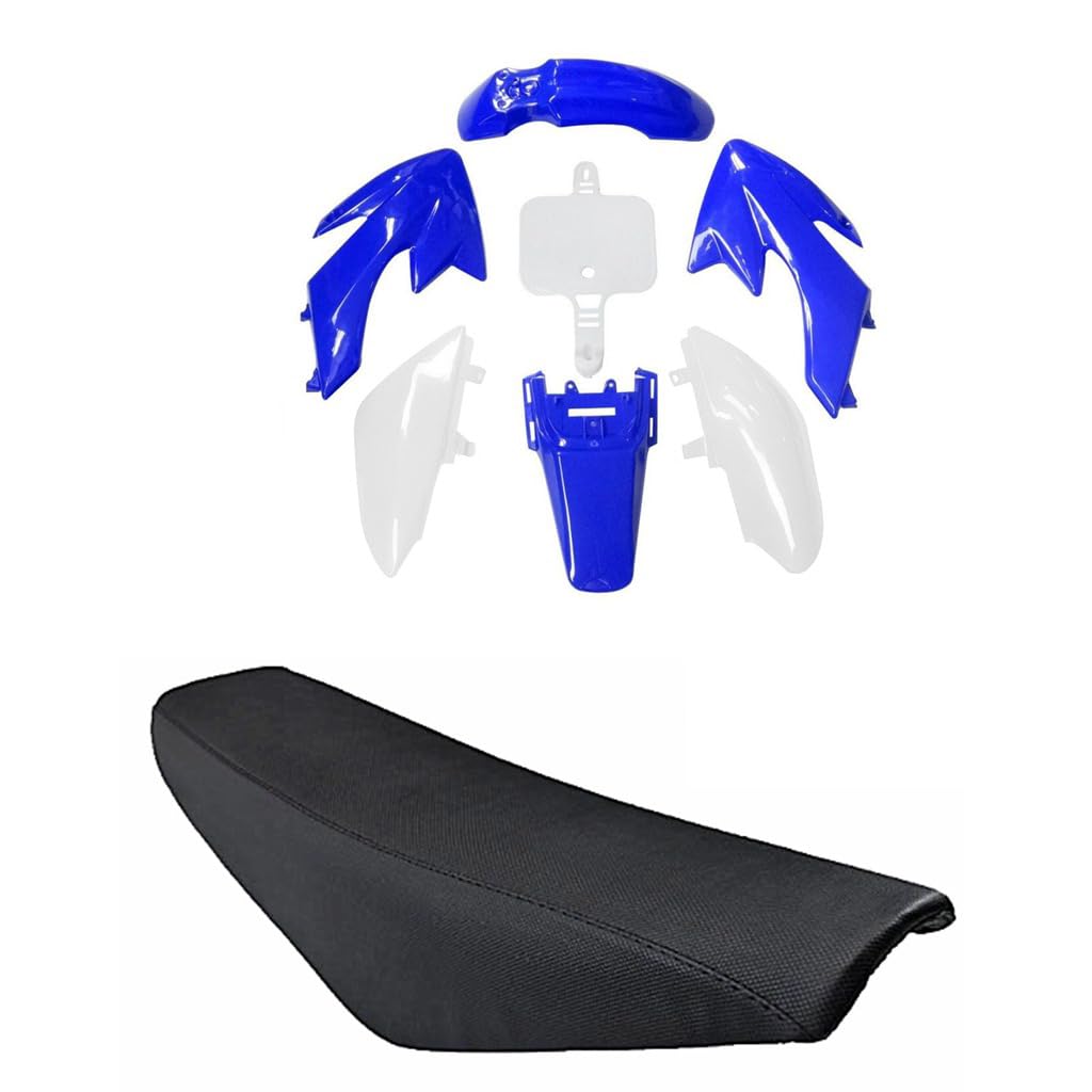 YC Yier CRF50 XR50 Plastics Fender Kit, Body Work Panels, Fairings Mud Guards Plastic with Flat Tall Seat for SSR SDG Taotao Coolster 50cc 70cc 90cc