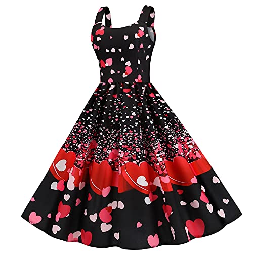 Image of Sister Amy Girl Printed Elastic Sleeveless Shaping Breathable Camisole Skater Dress