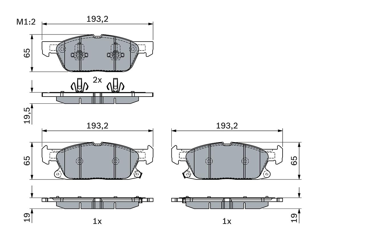 Bosch pastiglie freno anteriori (0 986 424 326) set pastiglie freno, sistema frenante, set pastiglie freno disco, pastiglie freno, pastiglie freno, pastiglie freno, pastiglie freno