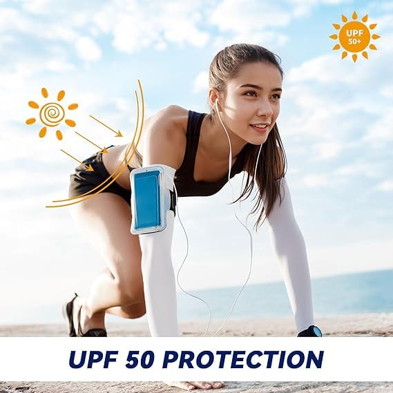 Mangas Brazos Protección UV con Pulgar para Hombre Mujer Deportes Verano Fútbol Golf Ciclismo