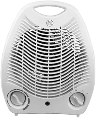Calefactor Eléctrico 2000W, Calentador de Baño, Cocina y Habitación, Ideal para Superficies de hasta 20-25m², 3 Velocidades y Termostato Ajustable (Blanco 26025 Aire)