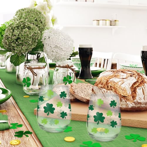 Verres à vin sans pied Saint-Patrick Whaline 500ml trèfle vert - 8
