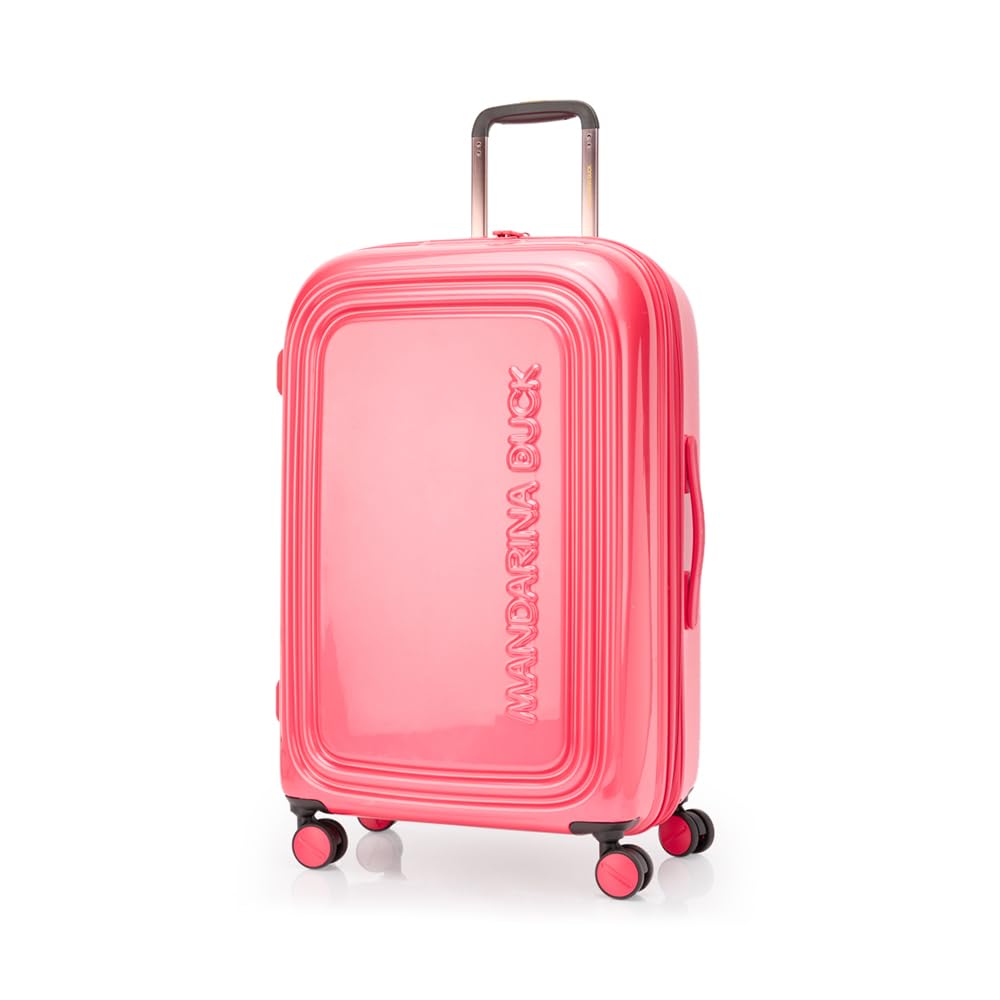 Mandarina Duck LOGODUCK + Metal Medium EXP, Raspberry, M, Logo Print and Metal