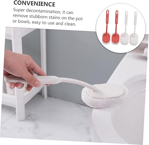 Miniatura 8 de LALAFINA 4pcs mango largo Spong fregona esponja cepillo baño tazón cepillo limpieza mango baño piso cepillo ventana soporte pp