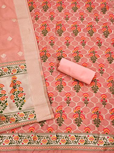 Image of Pandadi Women's Cotton Jacquard Unstitched Salwar Suit Dress Material