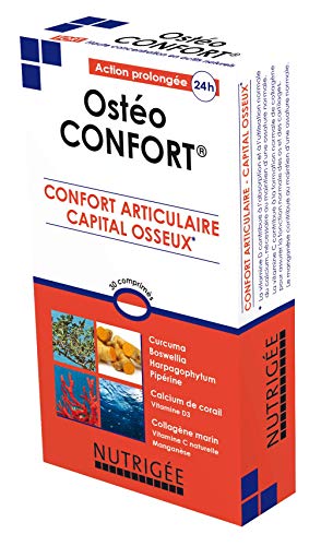 NUTRIGÉE - Ostéo Confort - Confort Articulaire - Capital Osseux - Maintient Une Ossature Normale et La Fonction Normale Des Os & Cartilages - 30 Comprimés - programme 15/30 Jours - Fabriqué en France