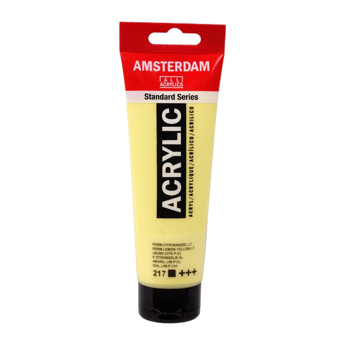 Amsterdam Standard Series Acrylic Paint Permanent Lemon Yellow Light 217 120ml - Opaque, High Lightfastness, Medium Viscosity, Smooth Satin Finish, 100% Acrylic Resin, Durable, Water-Based
