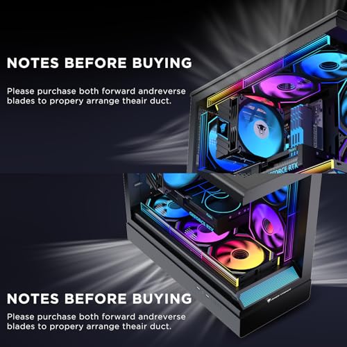 Image of Interstellar V2 120mm Case Fan Infinity Mirror Module Daisy-Chain ARGB Fan Triple Pack with Controller Suitable for Computer Case & 360mm AIO Cooler(Black)