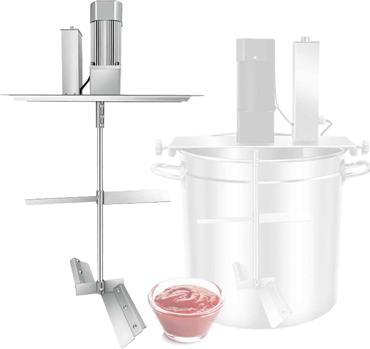 Mezclador eléctrico comercial de alimentos, mezclador automático de alimentos de acero inoxidable con velocidad ajustable, paleta de agitación doble, para cocinar mermeladas y salsas