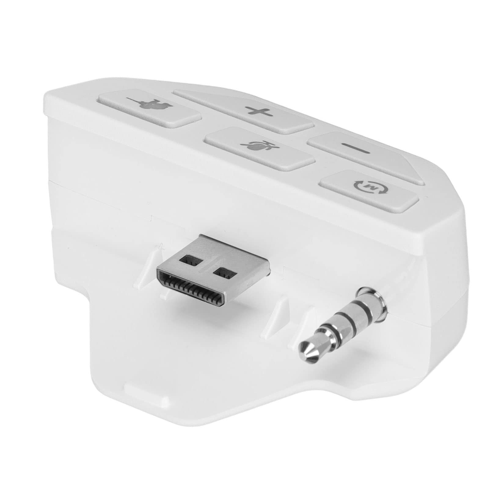 Améliorateur de Son One, Adaptateur de Casque Stéréo à Prise 3,5 Mm pour Manette One avec 4 Modes de Son EQ, Mode de Détection Blanc