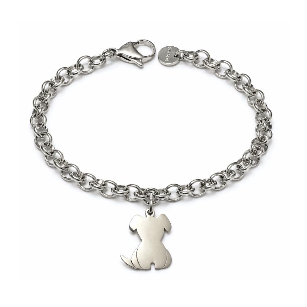 Bracciale Cane Personalizzato con Nome – Cagnolino in Acciaio Inox per Amanti degli Animali Gioiello Personalizzabile