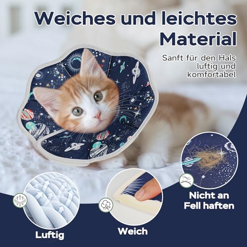 Collarín ajustable para gato protector de heridas que facilita comer y dormir 4