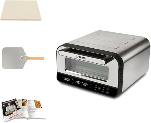 G3 Ferrari G10204 Pizza Pro 2 minutes, 1700 W, atteint jusqu'à 450 °C, murs froids, cuisson en 2 minutes, écran numérique avec 6 programmes, pierre réfractaire, accessoires et livre de recettes inclus - 4