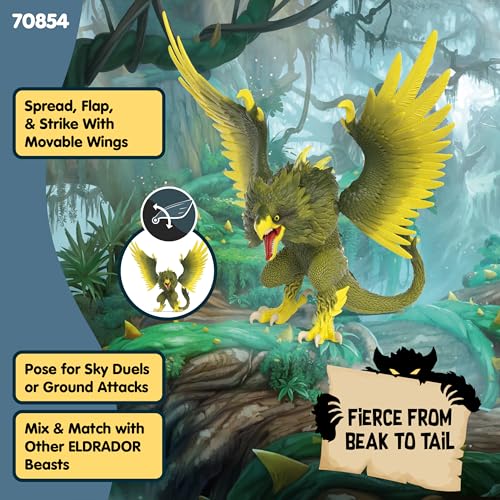 Image of Schleich Eldrador - Jungle Raptor - Parrot Monster Toy - Kids 7+ | 70854 | Monster Figurine, Battle Creature Toy for Boys 7+, Fantasy Beast, Action Figure Gifts, Screen-Free Imaginative Pretend Play