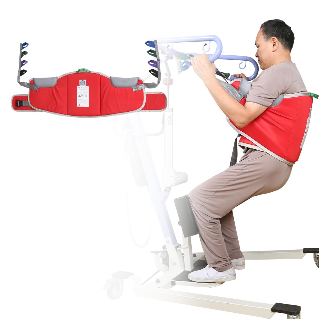 EZ Assistive Sit to Stand Lift Patient Aid Padded Sling and Stand Assist with Back Support,Patient Lift Sling Works with Most Mobility Aids & Equipment (Large) — Amazon image 9
