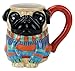 Mug, Pugly Sweater Collection, 18 oz. Capacity, Hand-painted Earthenware by Boston Warehouse
