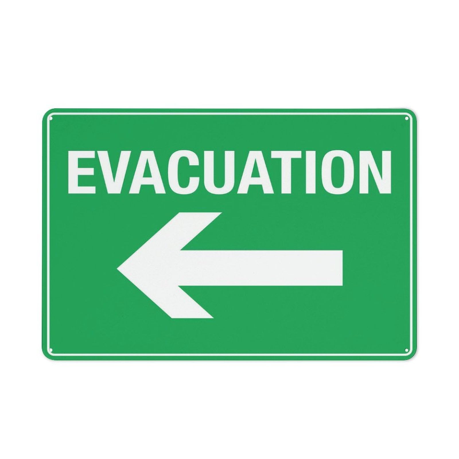 peiyeety Evacuation Left Arrow Warning Tin Sign 8"x12" - Home Kitchen Farm Garden Garage Wall Decor