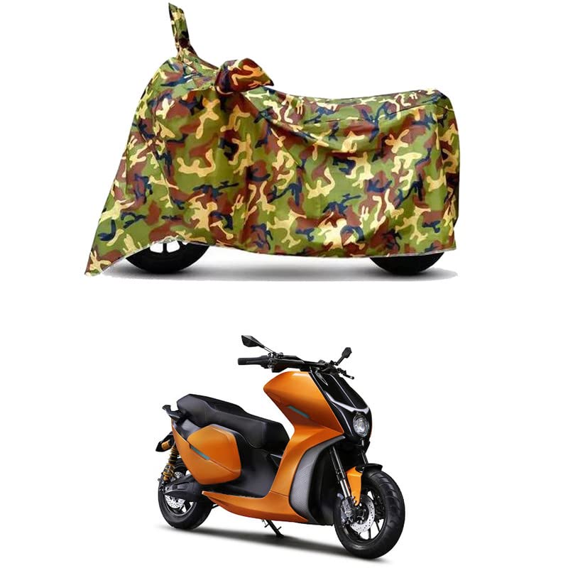 Image of Waterproof 100% PVC Coated Full Bike Scooty Two Wheeler Body Cover Compatible for Everve EF1 /UV-Rays /Heat Protection /Birds Dropping /Scratchproof /Dust Proof /All Varients[6X6 Jungle Print]