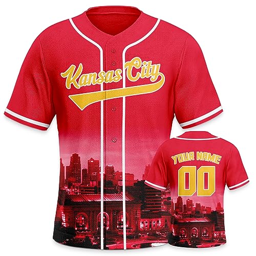City Custom Baseball Shirt Jersey Personalized Name & Number Baseball Short Sleeves Sports Uniform Fans Gift for Men Women miniatura 3