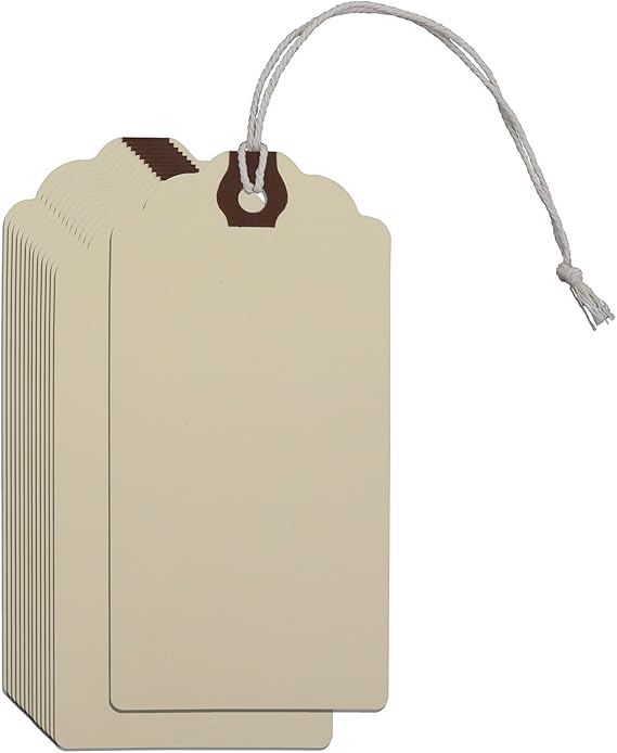 60 Pieces Blank Manila Shipping Tags with Elastic String