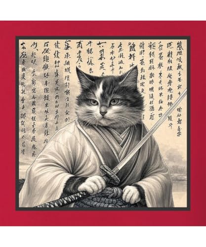 Go All Out Ancient Samurai Cat Ukiyo-e Japan Mens Long Sleeve T-Shirt2