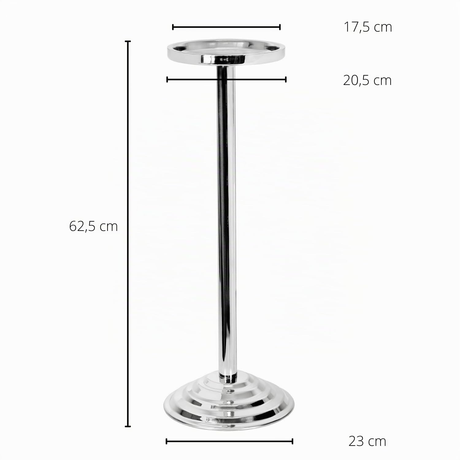 EDZARD Soporte para champañera Olbia, Acero Inoxidable, Muy Pulido, Altura 62 cm
