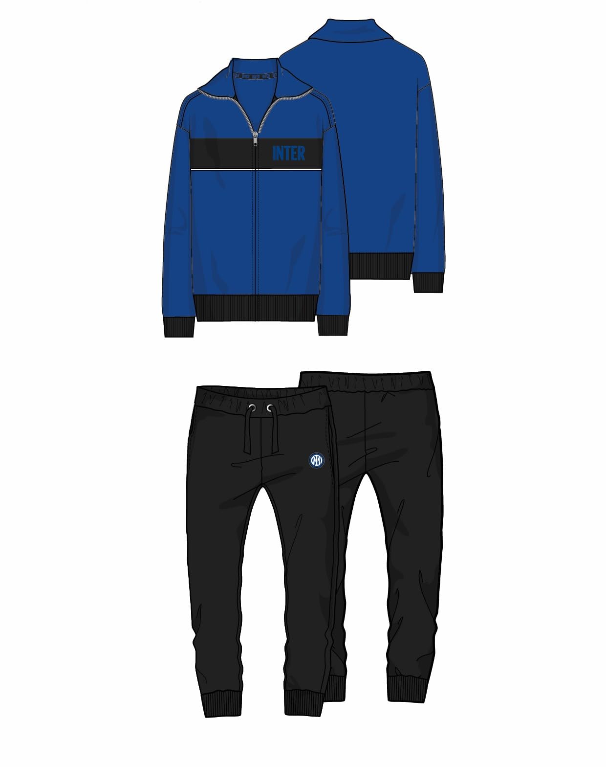 Inter tuta homewear uomo in cotone full zip prodotto ufficiale art. F10 2050