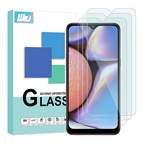 [3-Pack] WRJ Screen Protector for Samsung Galaxy A10s, HD Anti-Scratch Anti-Fingerprint No-Bubble 9H Hardness Tempered Glass with Lifetime Replacement Warranty