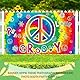 hippie deko, 60s Party Dekorationen, Hippie Groovy Hintergrund, Fotoautomat Requisiten Hintergrund mit Seil, Hippie Thema Groovy Party Dekoration, 180 x 120 cm