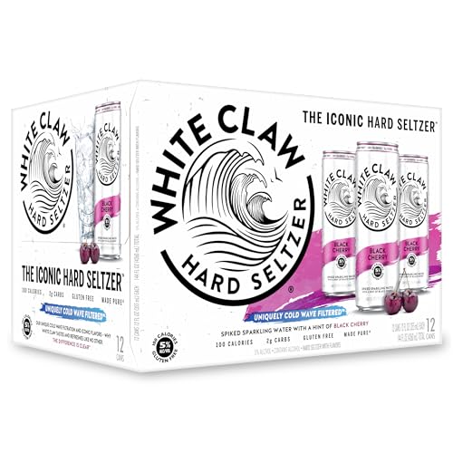 White Claw Hard Seltzer Black Cherry, 12 oz cans, 5% ABV (Pack of 12)