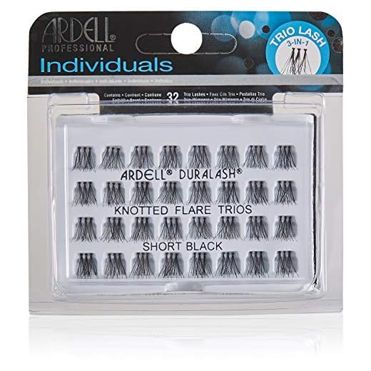 Ardell Trío de Pestañas Postizas Individuales con nudo | Individuals Short Black | Contiene 32 Pestañas individuales | Color negro - Medida corta | perfectas para realzar tu mirada