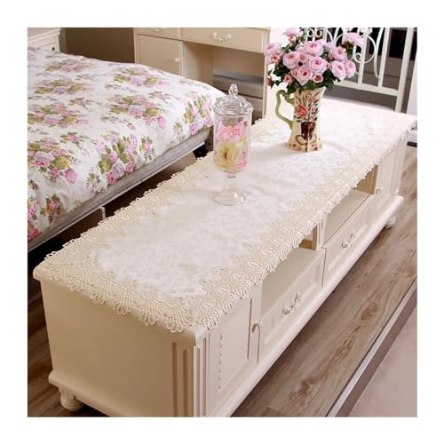 Couverture de table meuble TV en dentelle brodée - 2